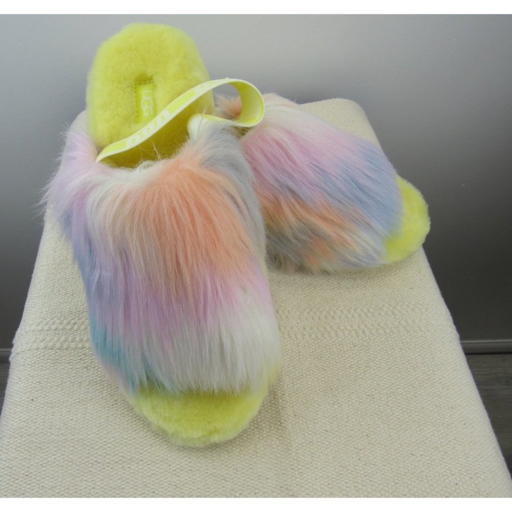 UGG FLUFF YEAH TIE DYE SLIDES / SLIPPERS WOMENS - Picture 3 of 8